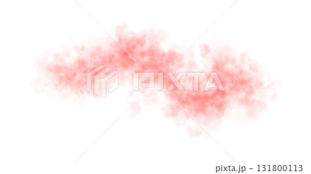 Red smoke cloud on transparent background mockup template for overlay effects, atmospheric visuals or cinematic compositions 131800113