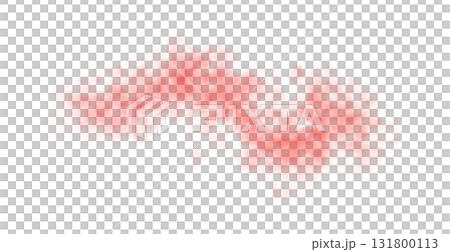 Red smoke cloud on transparent background mockup template for overlay effects, atmospheric visuals or cinematic compositions 131800113