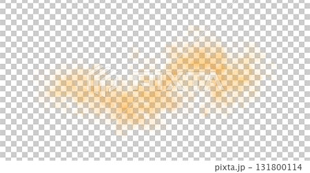 Orange smoke cloud on transparent background mockup template for overlay effects, atmospheric visuals or cinematic compositions 131800114