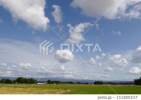 10月田園風景と広がる雲と気持ち良い青い空 10月田園風景と広がる雲と気持ち良い青い空 131800337