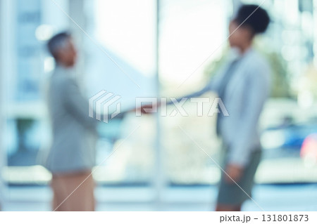 B2b Handshake, business deal or senior manager consulting or talking to a black woman in office building. Partnership, blurred or successful people shaking hands for contract, thank you or agreement B2b Handshake, business deal or senior manager consulting or talking to a black woman in office building. Partnership, blurred or successful people shaking hands for contract, thank you or agreement 131801873