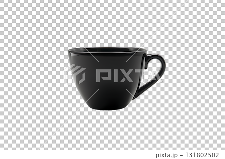 Elegant Dark Cup on White Backdrop, Shadow, Minimalist Design, Drinkware, and Glossy Finish 131802502