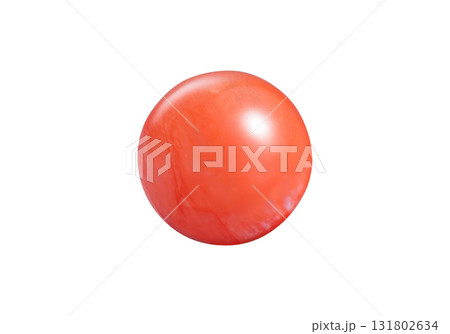 Polished Cherry Quartz Sphere on White Background 131802634