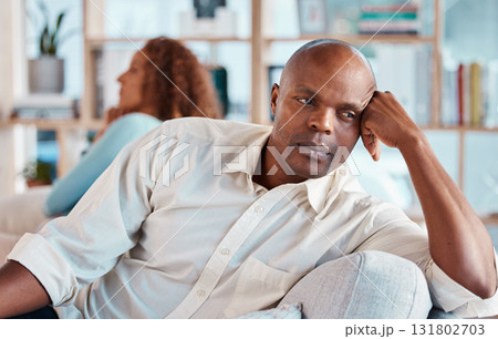 Frustrated couple, crisis and man on sofa for marriage problem, drama and bad communication in lounge. Divorce, argument and fighting with angry partner, conflict and erectile dysfunction crisis Frustrated couple, crisis and man on sofa for marriage problem, drama and bad communication in lounge. Divorce, argument and fighting with angry partner, conflict and erectile dysfunction crisis 131802703
