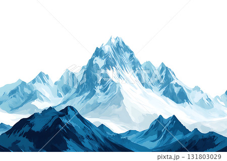 Majestic mountain range stands strong on transparent background Majestic mountain range stands strong on transparent background 131803029