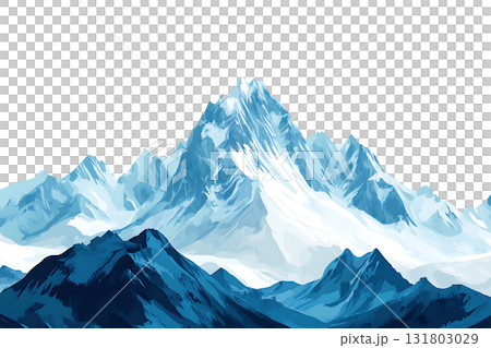 Majestic mountain range stands strong on transparent background Majestic mountain range stands strong on transparent background 131803029