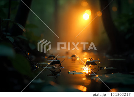 spotlight in the forest 131803217