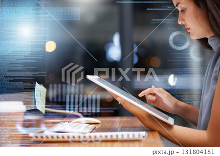 Digital tablet overlay, cybersecurity data and woman programmer with crypto data for fintech. Online code, ux research and information technology graphic of a employee coding with web analytics Digital tablet overlay, cybersecurity data and woman programmer with crypto data for fintech. Online code, ux research and information technology graphic of a employee coding with web analytics 131804181