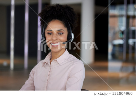 Smile, business and portrait of woman at call center for b2b connection, contact us and crm consulting. Telemarketing, customer support and female worker for friendly service, mockup space and help Smile, business and portrait of woman at call center for b2b connection, contact us and crm consulting. Telemarketing, customer support and female worker for friendly service, mockup space and help 131804960