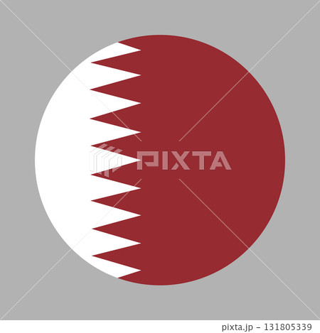 Flag of Qatar. Qatar flag circle icon. Round icon, banner, button flag. 131805339