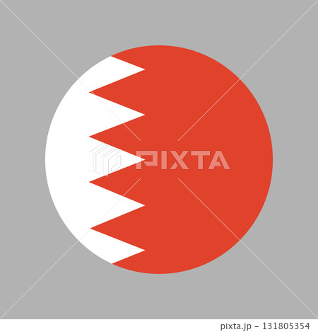 Flag of Bahrain circle button. Bahrain round flag badge. Bahrain flag icon. 131805354