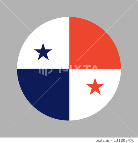 Flag of Panama rounded background. Panama flag circular icon. National flag of Panama circle badge. Flag of Panama rounded background. Panama flag circular icon. National flag of Panama circle badge. 131805476
