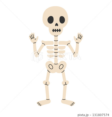 Hand-drawn cute skeleton. Halloween design....のイラスト素材 [131807574] - PIXTA