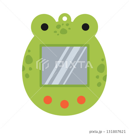 Cute cartoon Tamagotchi. Isolated white background. Flat style vector illustration 131807621