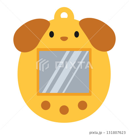 Cute cartoon Tamagotchi. Isolated white background. Flat style vector illustration Cute cartoon Tamagotchi. Isolated white background. Flat style vector illustration 131807623