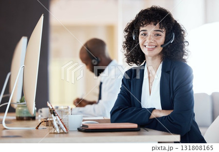 Portrait, call center and black woman in a sales and lead generation consultant office. Customer service, digital web support and contact us employee with smile from online consulting job and career Portrait, call center and black woman in a sales and lead generation consultant office. Customer service, digital web support and contact us employee with smile from online consulting job and career 131808165