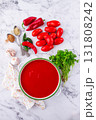 Georgian Satsebeli sauce, made from tomatoes and sweet peppers, with spices, homemade, no people, 131808242