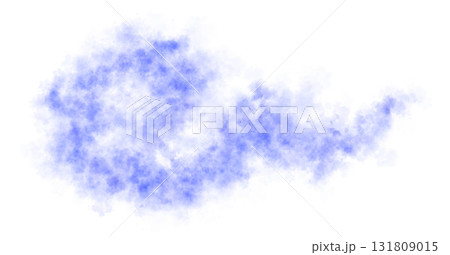 Curved blue smoke cloud with twisted flowing shape on transparent background, isolated fog texture for explosion or toxic gas effect Curved blue smoke cloud with twisted flowing shape on transparent background, isolated fog texture for explosion or toxic gas effect 131809015