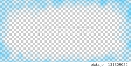 Wide light blue smoky frame with transparent background and soft fog edges for modern digital overlay projects 131809022