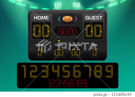 american football scoreboard stadium background 131809245