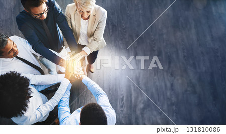 Business people, team and hands together above on mockup for unity, trust or collaboration at office. Group of corporate workers piling hand for teamwork, agreement or community goals in solidarity Business people, team and hands together above on mockup for unity, trust or collaboration at office. Group of corporate workers piling hand for teamwork, agreement or community goals in solidarity 131810086