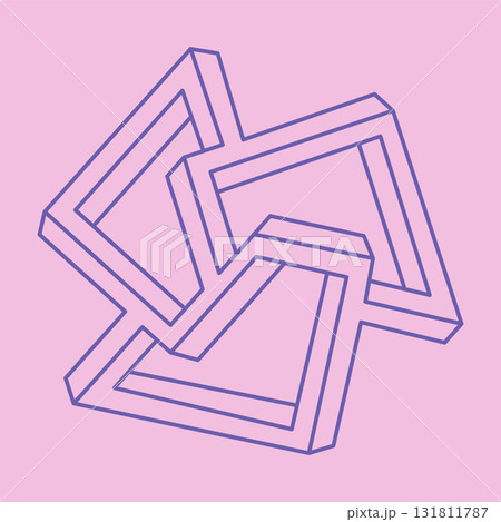 Impossible shapes, optical illusion, vector. Optical art objects. Modern Logo. Geometric figures. Impossible shapes, optical illusion, vector. Optical art objects. Modern Logo. Geometric figures. 131811787