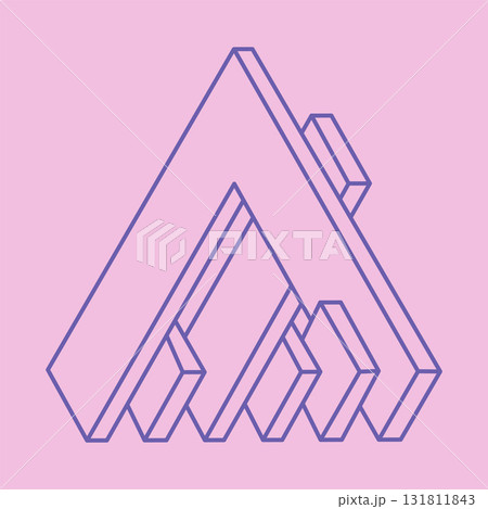 Logo. Impossible shape, optical illusion pattern, vector. Optical art object. Geometric figure. Line art. Logo. Impossible shape, optical illusion pattern, vector. Optical art object. Geometric figure. Line art. 131811843