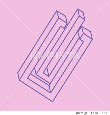 Logo. Impossible shape, optical illusion, vector. Optical art objects. Geometric figures. Line art. Logo. Impossible shape, optical illusion, vector. Optical art objects. Geometric figures. Line art. 131811844