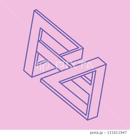 Impossible optical illusion shapes. Logo. Optical art objects. Impossible figures. Line art. Unreal geometric pattern. 131811947