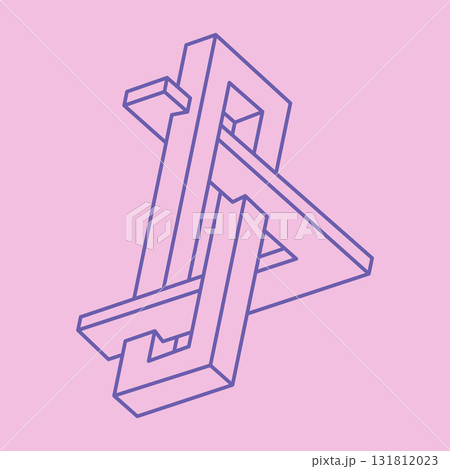 Logo. Impossible shape, optical illusion, vector. Optical art objects. Geometric figures. Line art. 131812023