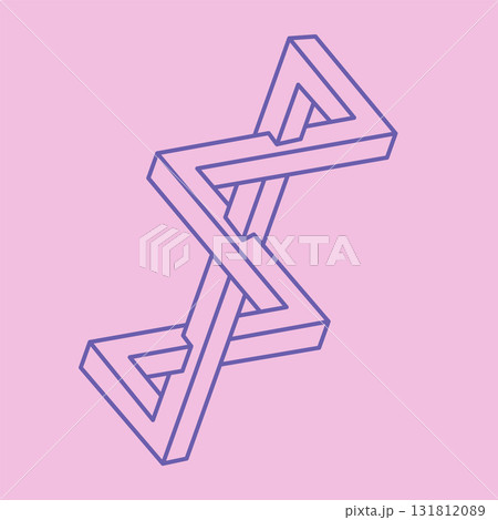 Optical illusion. Impossible shapes vector. Optical art object. Geometric figures. Escher paradox. Optical illusion. Impossible shapes vector. Optical art object. Geometric figures. Escher paradox. 131812089