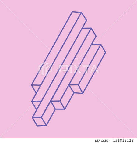 Optical illusion logo. Impossible shape. Sacred geometry figure. Abstract eternal geometric objects. Impossible endless outline shapes. Op art pattern. Impossible geometry shape on a pink background. Optical illusion logo. Impossible shape. Sacred geometry figure. Abstract eternal geometric objects. Impossible endless outline shapes. Op art pattern. Impossible geometry shape on a pink background. 131812122