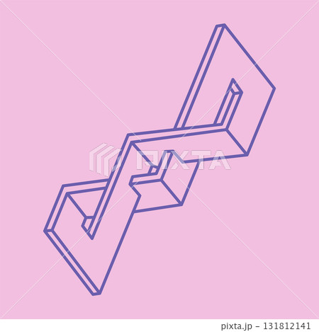 Impossible shape, optical illusion figure, vector pattern. Escher paradox. Optical art object. Geometry modern logo. Abstract background. 131812141