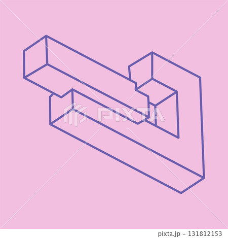 Impossible shapes. Sacred geometry figures. Optical illusion logo. Abstract eternal geometric object. Impossible endless outline. Line art. Optical art. Impossible geometry shape on a pink background. Impossible shapes. Sacred geometry figures. Optical illusion logo. Abstract eternal geometric object. Impossible endless outline. Line art. Optical art. Impossible geometry shape on a pink background. 131812153