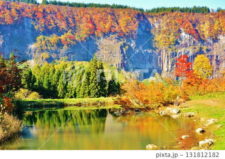 紅葉の台地の鼓動・苗場山麓ジオパーク津南町美玉公園風景 紅葉の台地の鼓動・苗場山麓ジオパーク津南町美玉公園風景 131812182