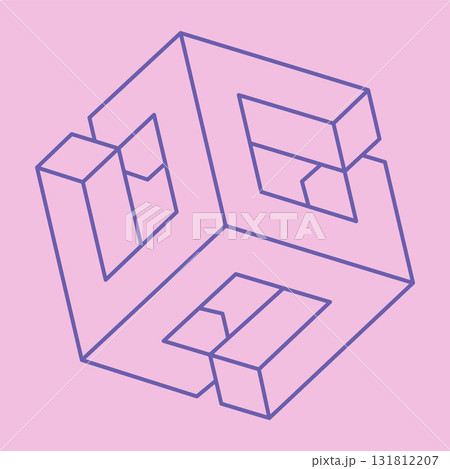 Impossible optical illusion shapes. Logo. Optical art object. Impossible figures. Line art. Unreal geometric objects. Impossible optical illusion shapes. Logo. Optical art object. Impossible figures. Line art. Unreal geometric objects. 131812207