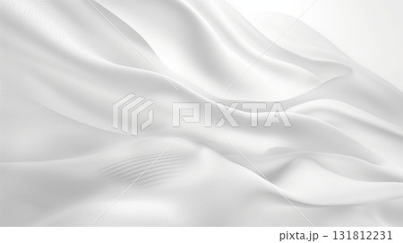 Soft white fabric waves creating clean minimal background texture Soft white fabric waves creating clean minimal background texture 131812231