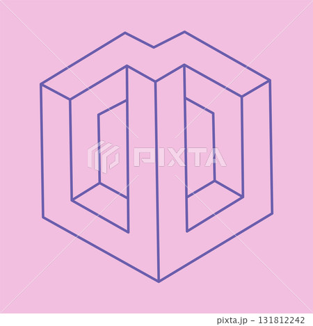 Impossible optical illusion shapes. Logo. Optical art object. Impossible figure. Line art. Unreal geometric objects. Impossible optical illusion shapes. Logo. Optical art object. Impossible figure. Line art. Unreal geometric objects. 131812242
