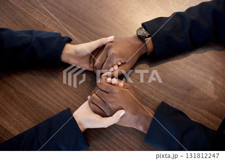 Couple, above and hands of comfort in support of bad news, cancer or diagnosis above a table, unity and trust. Hand, holding empathy by woman with man for depression, prayer or kindness during crisis Couple, above and hands of comfort in support of bad news, cancer or diagnosis above a table, unity and trust. Hand, holding empathy by woman with man for depression, prayer or kindness during crisis 131812247