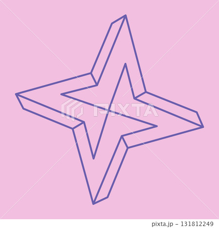 Impossible shapes. Sacred geometry figure. Optical illusion logo. Abstract eternal geometric object. Impossible endless outline. Line art. Optical art. Impossible geometry shape on a pink background. Impossible shapes. Sacred geometry figure. Optical illusion logo. Abstract eternal geometric object. Impossible endless outline. Line art. Optical art. Impossible geometry shape on a pink background. 131812249