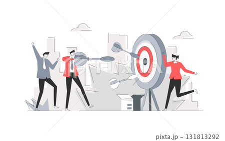Profit Target,Concept Showing Managers Playing Dart Targeting Profit, Suitable for landing page Profit Target,Concept Showing Managers Playing Dart Targeting Profit, Suitable for landing page 131813292