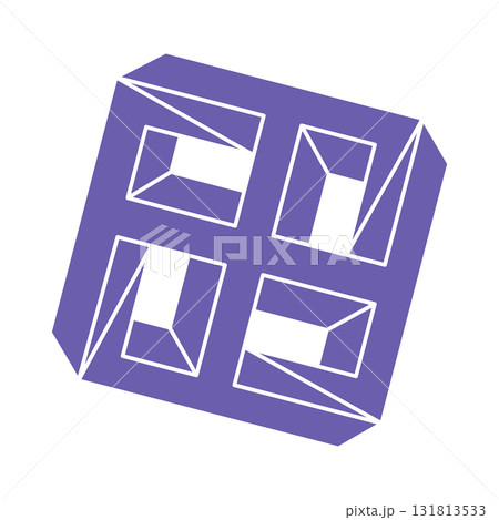 Impossible shape. Logo. Sacred geometry figure. Optical illusion. Abstract eternal geometric object. Impossible endless outline. Line art. Optical art. Impossible geometry shape on a white background. Impossible shape. Logo. Sacred geometry figure. Optical illusion. Abstract eternal geometric object. Impossible endless outline. Line art. Optical art. Impossible geometry shape on a white background. 131813533