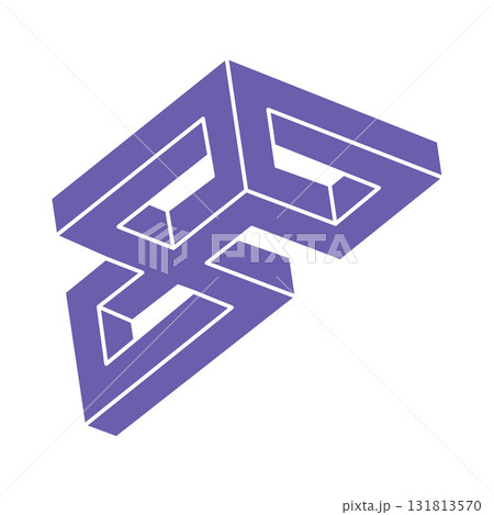 Logo. Impossible shape, optical illusion, vector. Optical art objects. Geometric figure. Line art. Logo. Impossible shape, optical illusion, vector. Optical art objects. Geometric figure. Line art. 131813570