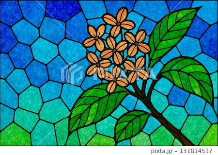 キンモクセイ 金木犀 ステンドグラス調 キンモクセイ 金木犀 ステンドグラス調 131814517