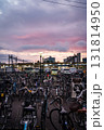 Aomori street and train station at sunset, in Japan 131814950