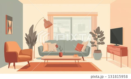 落ち着いたリビング 131815958