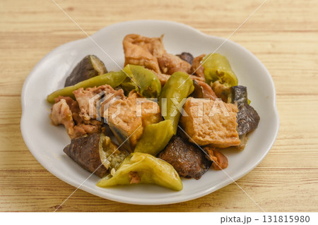 厚揚げと唐辛子と茄子の煮物 厚揚げと唐辛子と茄子の煮物 131815980