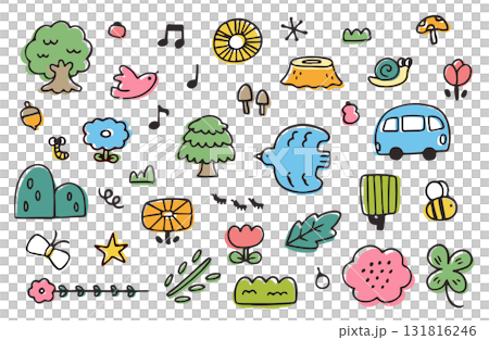 自然イメージのイラストセット 131816246