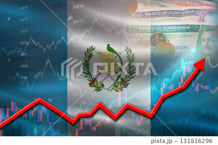 Guatemala economic growth on financial graph. Guatemala financial growth on market graph 131816296