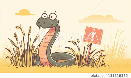蛇に注意のイラスト 蛇に注意のイラスト 131816356